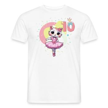Mädchen Ballett-Ballerina Katzen 10 Jahre alt 10. - Männer T-Shirt - Weiß - Vorne - AI Model Male 178 dark (178cm)