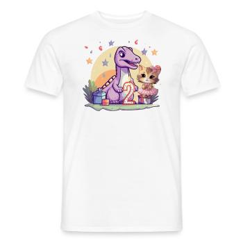 Mädchen Ballett-Dinosaurier Katze 2 Jahre alt 2 - Männer T-Shirt - Weiß - Vorne - AI Model Male 178 dark (178cm)