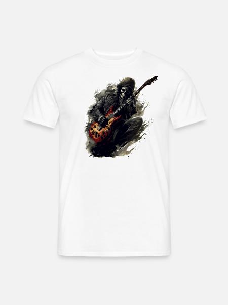 Gitarristen Musiker E-Gitarren Akustik-Gitarre - Männer T-Shirt - Weiß