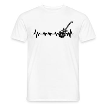 Gitarristen E-Gitarren Akustik-Gitarre Herzschlag - Männer T-Shirt - Weiß - Vorne - AI Model Male 178 dark (178cm)