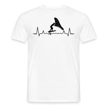 Wingfoil Surfer Wingfoiling Board Heartbeat - Men's T-Shirt - white - Front - AI Model Male 178 dark (178cm)
