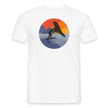 Wingfoil Surfer Wingfoiling Hydrofoil Kitefoil - Men's T-Shirt - white - Front - AI Model Male 178 dark (178cm)