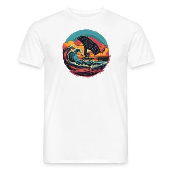 Wingfoil Surfer Wingfoiling Hydrofoil Kitefoil - Men's T-Shirt - white - Front - AI Model Male 178 dark (178cm)