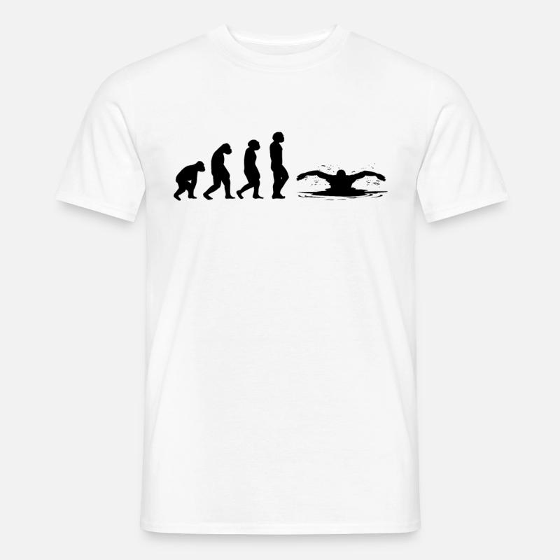 Schwimmer schwimmen Evolution Schwimm - Männer T-Shirt - Weiß