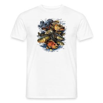 Collection de poissons de baudroie Bateau de pêche Pêche Pêche - T-shirt homme - blanc - Devant - AI Model Male 178 dark (178cm)