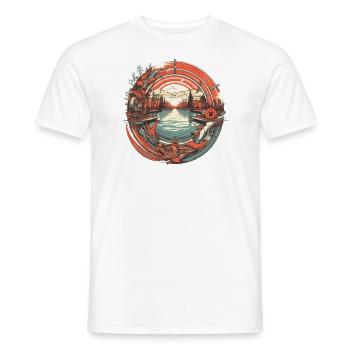 Angler Angelboot Fischerboot Camping-Angler-Boot - Männer T-Shirt - Weiß - Vorne - AI Model Male 178 dark (178cm)