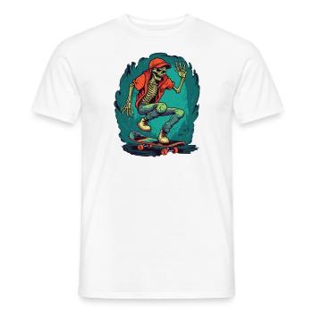 Skateboard Skater Ramp Skating Skating Skeleton - Men's T-Shirt - white - Front - AI Model Male 178 dark (178cm)