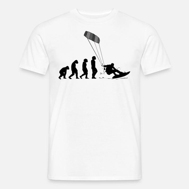 Kitesurf Kiteboard Kitesurfen Kite-Surf Evolution - Männer T-Shirt - Weiß
