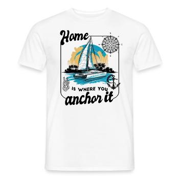Catamaran Bateau Voilier Voilier Yacht Ancre - T-shirt homme - blanc - Devant - AI Model Male 178 dark (178cm)
