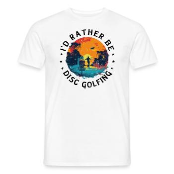 Disc Golf Player Disc Golfer Game Funny Sayings - Men's T-Shirt - white - Front - AI Model Male 178 dark (178cm)