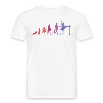 Ballerine Fille Dames Danseuse de Ballet - T-shirt homme - blanc - Devant - AI Model Male 178 dark (178cm)