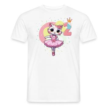 Mädchen Ballett-Ballerina Katzen 2 Jahre alt 2. - Männer T-Shirt - Weiß - Vorne - AI Model Male 178 dark (178cm)