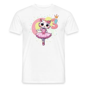 Mädchen Ballett-Ballerina Katzen 3 Jahre alt 3. - Männer T-Shirt - Weiß - Vorne - AI Model Male 178 dark (178cm)