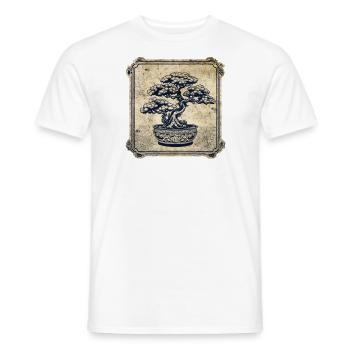 Bonsaï arbre bonsaï plantes bonsaï bol Vintage - T-shirt homme - blanc - Devant - AI Model Male 178 dark (178cm)