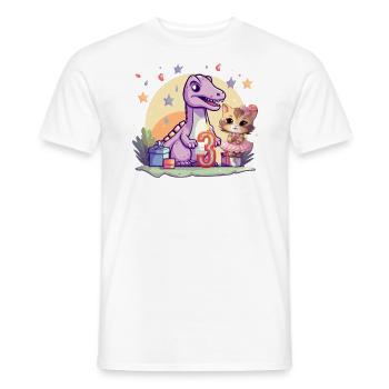 Mädchen Ballett-Dinosaurier Katze 3 Jahre alt 3 - Männer T-Shirt - Weiß - Vorne - AI Model Male 178 dark (178cm)