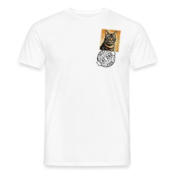 Katzen Papa Katze Katzenstempel Katzenväter - Männer T-Shirt - Weiß - Vorne - AI Model Male 178 dark (178cm)