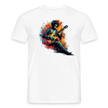 Guitarist tshirt electric guitar strings - Men's T-Shirt - white - Front - AI Model Male 178 dark (178cm)