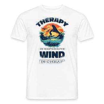 Wingfoil Surfer Wingfoiling Accessories Wing-Foiling - Men's T-Shirt - white - Front - AI Model Male 178 dark (178cm)