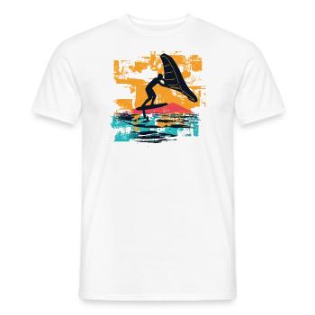 Wingfoil Surfer Wingfoiling Hydrofoil Kitefoil - Men's T-Shirt - white - Front - AI Model Male 178 dark (178cm)