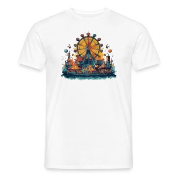 Amusement Park Fair, Fairground, Folk Festival - Men's T-Shirt - white - Front - AI Model Male 178 dark (178cm)