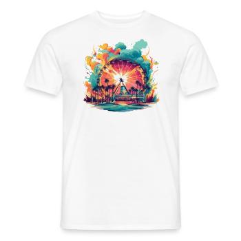 Amusement Park Fair, Fairground, Folk Festival - Men's T-Shirt - white - Front - AI Model Male 178 dark (178cm)