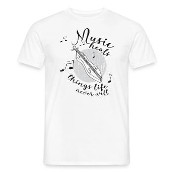 Dulcimer Musician Plucked Instrument Hammered Dulcimer - Men's T-Shirt - white - Front - AI Model Male 178 dark (178cm)