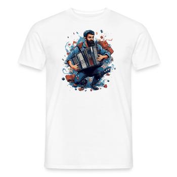 Accordéon Musicien Accordéon Accordéon Shantys Music - T-shirt homme - blanc - Devant - AI Model Male 178 dark (178cm)