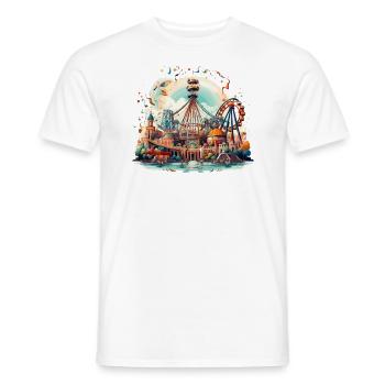 Amusement Park Fair, Fairground, Folk Festival - Men's T-Shirt - white - Front - AI Model Male 178 dark (178cm)