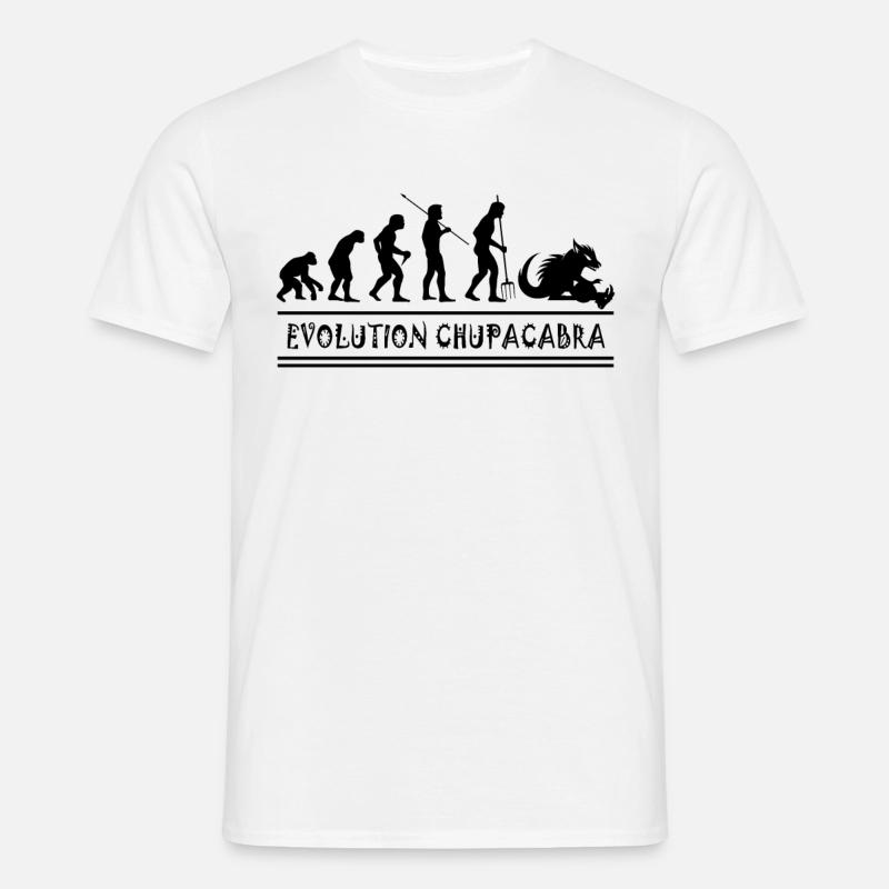 Cryptozoologistes Chupacabra Créatures Évolution - T-shirt Homme - blanc
