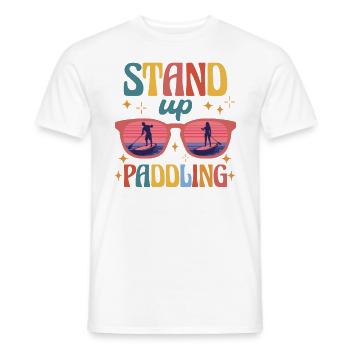 SUP paddleboarding Stand Up Paddle Stehpaddler - Männer T-Shirt - Weiß - Vorne - AI Model Male 178 dark (178cm)