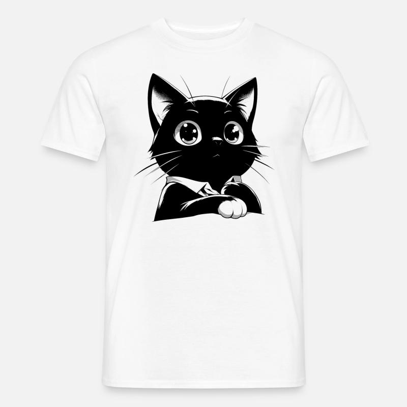 Anime-Stil Katze - Mænd T-shirt - hvid