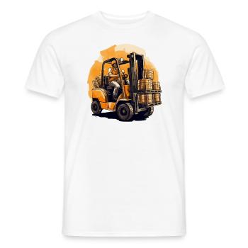 Forklift Driver Warehouse Manager Warehouse Manager Pappa's - Men's T-Shirt - white - Front - AI Model Male 178 dark (178cm)