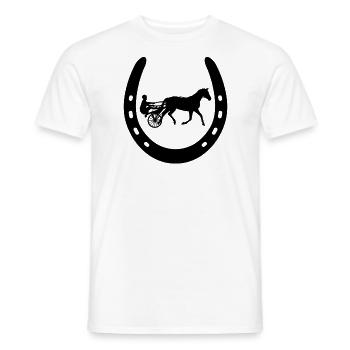 Cheval de trot Cheval de trot Chevaux équestres - T-shirt homme - blanc - Devant - AI Model Male 178 dark (178cm)