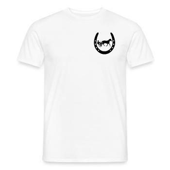 Cheval de trot Cheval de trot Chevaux équestres - T-shirt homme - blanc - Devant - AI Model Male 178 dark (178cm)