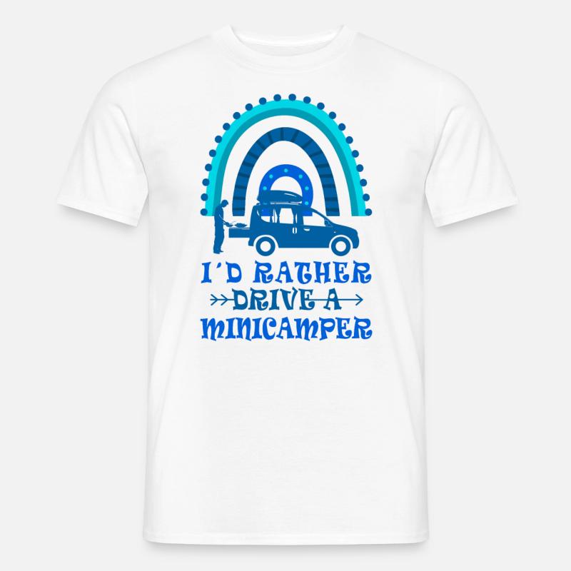Minicamper Sprüche Camping-Camper Microcamper - Männer T-Shirt - Weiß