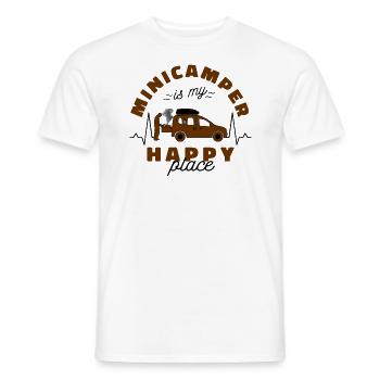Minicamper Happy Camping-Camper Microcamper - Men's T-Shirt - white - Front - AI Model Male 178 dark (178cm)