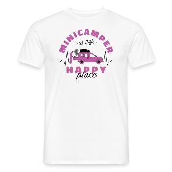 Minicamper Happy-Platz Camping-Camper Microcamper - Men's T-Shirt - white - Front - AI Model Male 178 dark (178cm)