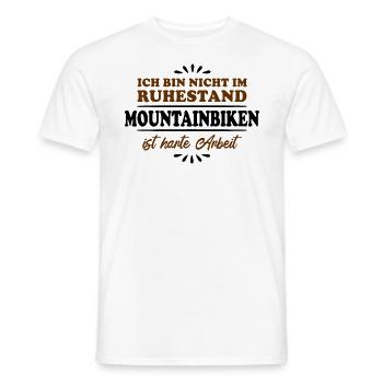 Retirement Pensioner Pensioner Mountain biker - Men's T-Shirt - white - Front - AI Model Male 178 dark (178cm)