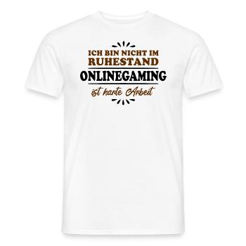 Pensionné Retraité Retraité Gamer en ligne - T-shirt homme - blanc - Devant - AI Model Male 178 dark (178cm)