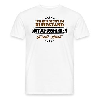 Retirement, Retiree, Retiree, Motocross Rider - Men's T-Shirt - white - Front - AI Model Male 178 dark (178cm)
