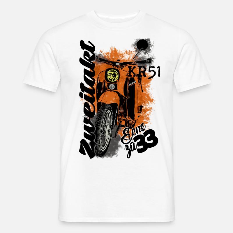 kr51-Eens zu 33/ Orange - Männer T-Shirt - Weiß
