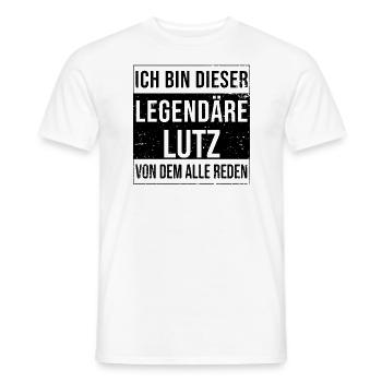 Je suis cette légende pour Lutz - T-shirt homme - blanc - Devant - AI Model Male 178 dark (178cm)