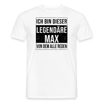 Je suis cette légende pour Max - T-shirt homme - blanc - Devant - AI Model Male 178 dark (178cm)