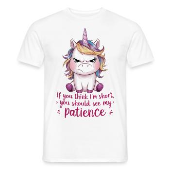 Mignonne petite licorne à la fin avec patience - T-shirt homme - blanc - Devant - AI Model Male 178 dark (178cm)