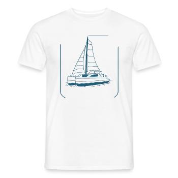 Catamaran-Boot Segelboot Segeln Segler - Männer T-Shirt - Weiß - Vorne - AI Model Male 178 dark (178cm)