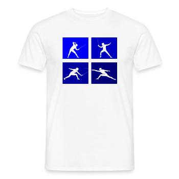 Fencing Game Gamer Fencer Game Fencing Fencer - Men's T-Shirt - white - Front - AI Model Male 178 dark (178cm)