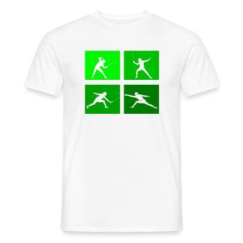 Fencing Game Gamer Fencer Game Fencing Fencer - Men's T-Shirt - white - Front - AI Model Male 178 dark (178cm)