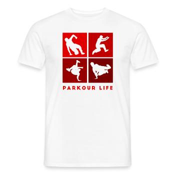 Parkour-Life Freerunning Freerunner - Men's T-Shirt - white - Front - AI Model Male 178 dark (178cm)