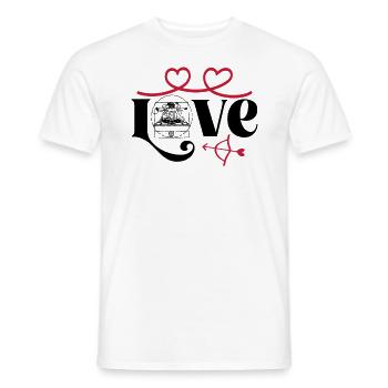 Hardcore Rave Raver DJ House-EDM Music-LOVE - Men's T-Shirt - white - Front - AI Model Male 178 dark (178cm)