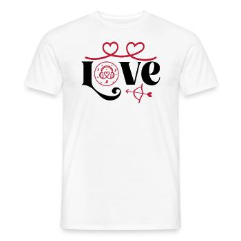 Hardcore Rave Raver DJ House-EDM Music-LOVE - Men's T-Shirt - white - Front - AI Model Male 178 dark (178cm)